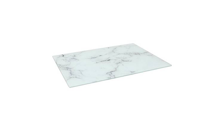 Harbour Housewares Rectangle Glass Chopping Board - 40 x 30cm - Marble