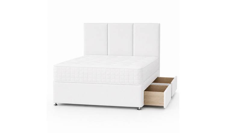 Comfy Deluxe 2ft6 Small Single    2 Drawer Plush Velvet Divan Bed Set - White