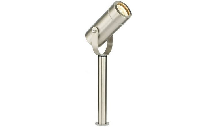 Loops Direct 9cm Stainless Steel Ground Spike Lamp - Brushed Stainless Steel