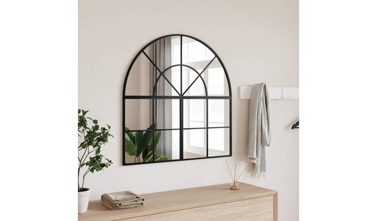 Walplus Iron Wall Mirror - Black - 80 x 80 cm