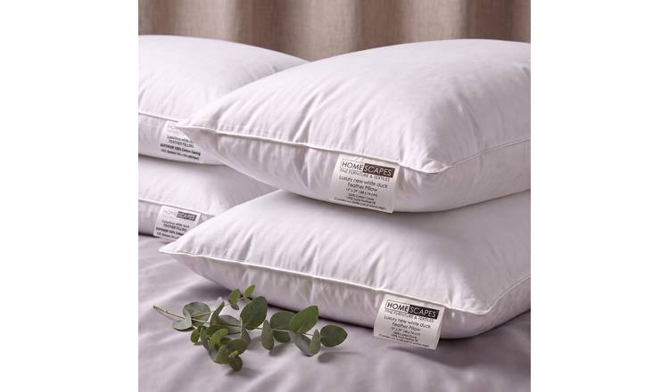 Homescapes Pack of 4 Duck Feather Pillows