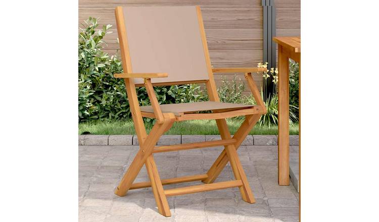 Walplus 2 Piece Wood Folding Chairs - Taupe - 54 x 57 x 91 cm