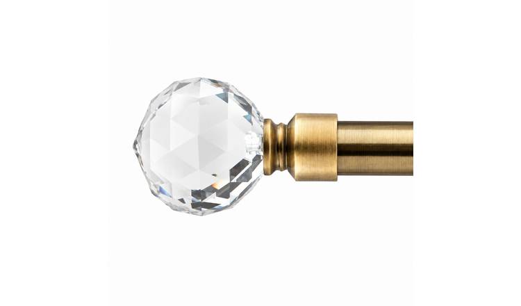 New Edge Blinds 16-19mm Brass Cristalla Eyelet Curtain Pole - 160cm - 300cm