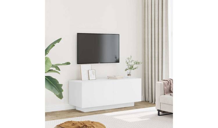 Walplus Engineered Wood TV Cabinet - White - 100 x 35 x 40 cm