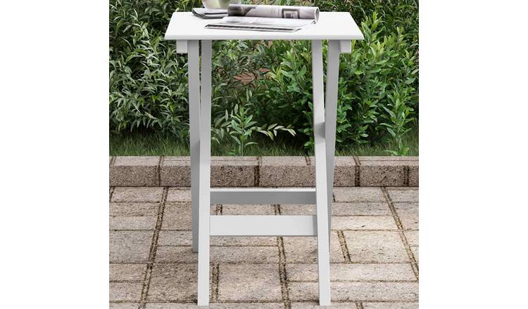 Walplus Poplar Wood Side Table Foldable - White - 60 x 35 x 5 cm