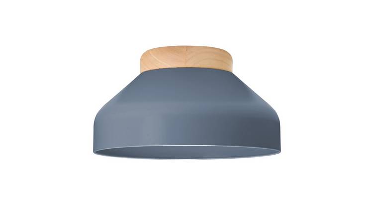 Happy Homewares Charcoal Scandinavian Semi Flush Ceiling Light - 30cm