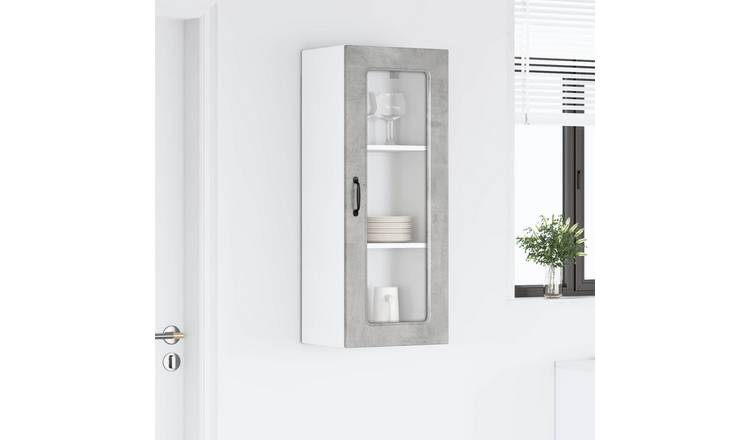 Walplus 1 Door Storage Cabinet - Concrete Grey - 40 x 31 x 100 cm