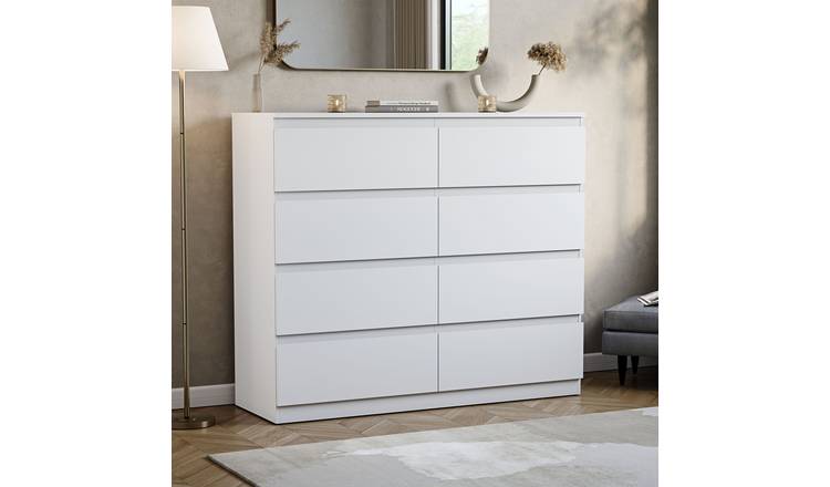 Vida Designs Denver 8 Drawer Chest - White