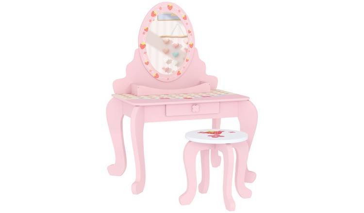 AIYAPLAY Strawberry-Theme 2 Piece Kids Dressing Table Set – Pink