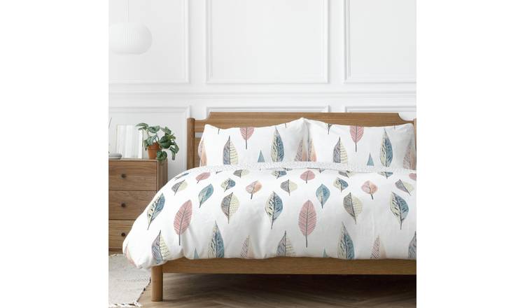 Copenhagen Home Flynn Leaf Duvet Set - King - Pastel White