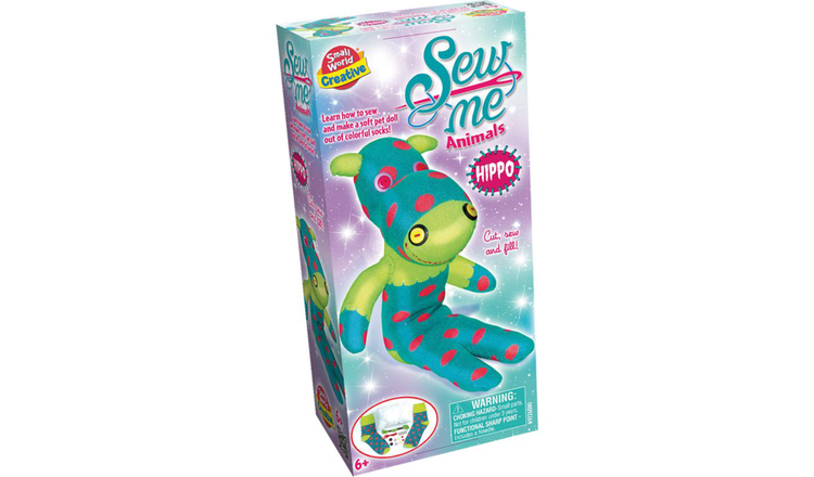 Small World Toys Sew Me Animals Hippo Craft Set