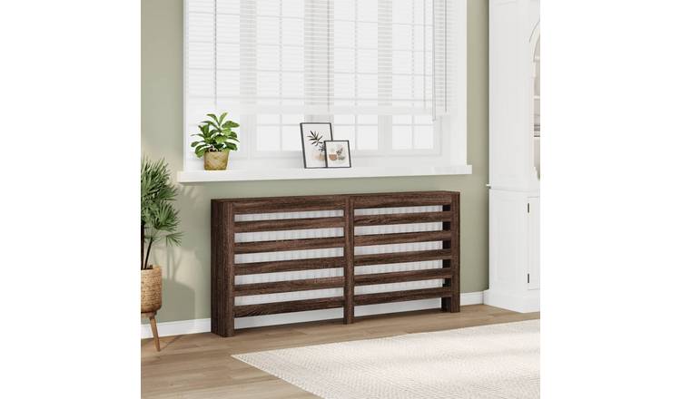 Walplus Engineered Wood Radiator Cover - Brown Oak - 175 x 20 x 82 cm