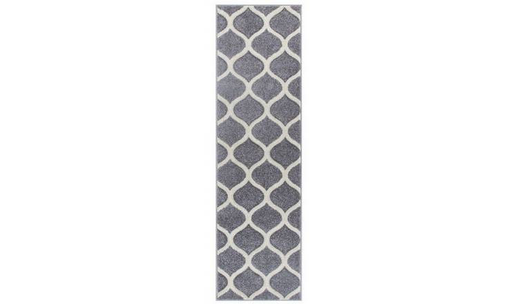 Mega Flooring Grey Modern Geometric Rug - 80 x 150cm