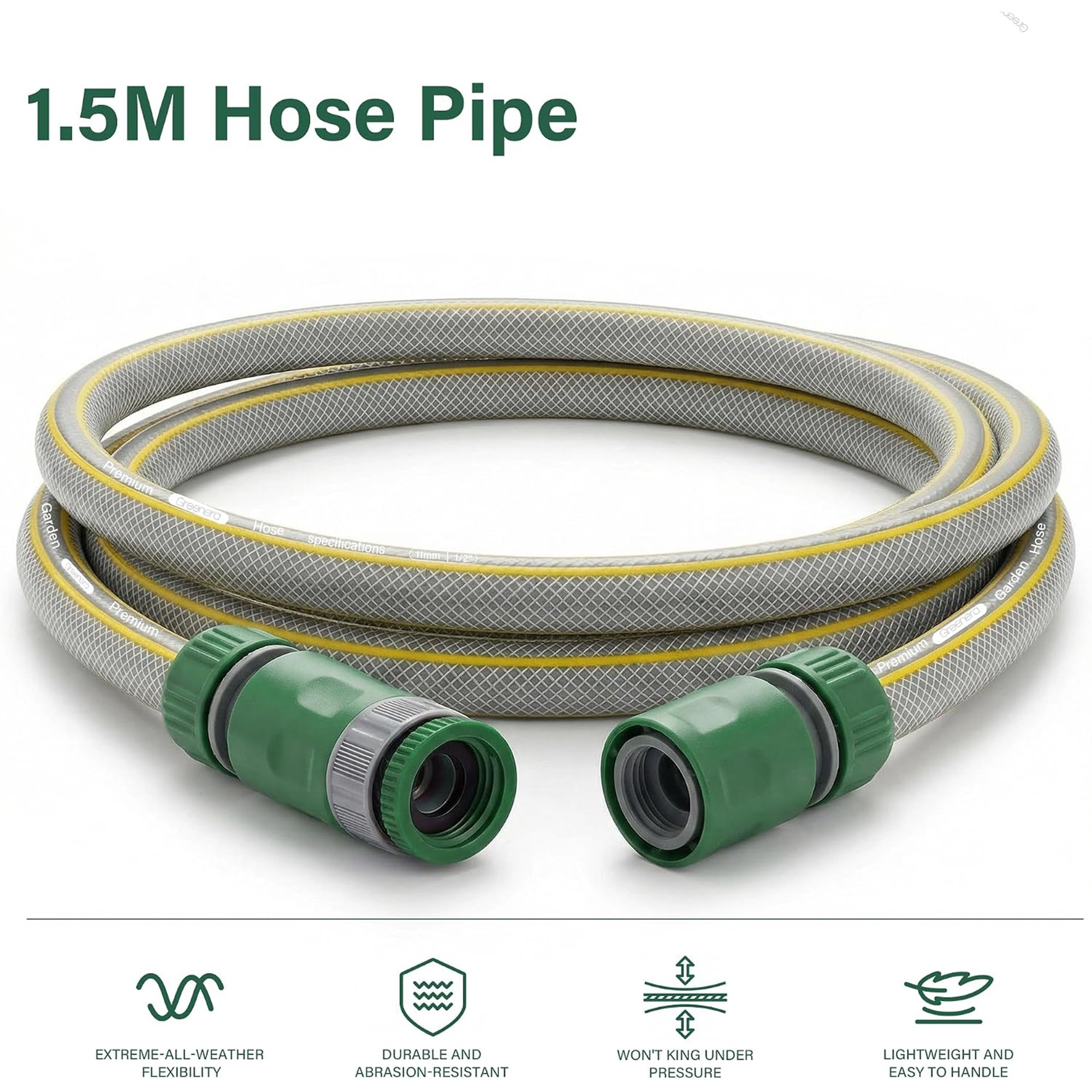 Greenera 1.5m Short Hose Pipe Universal Connection Kit - Image 1