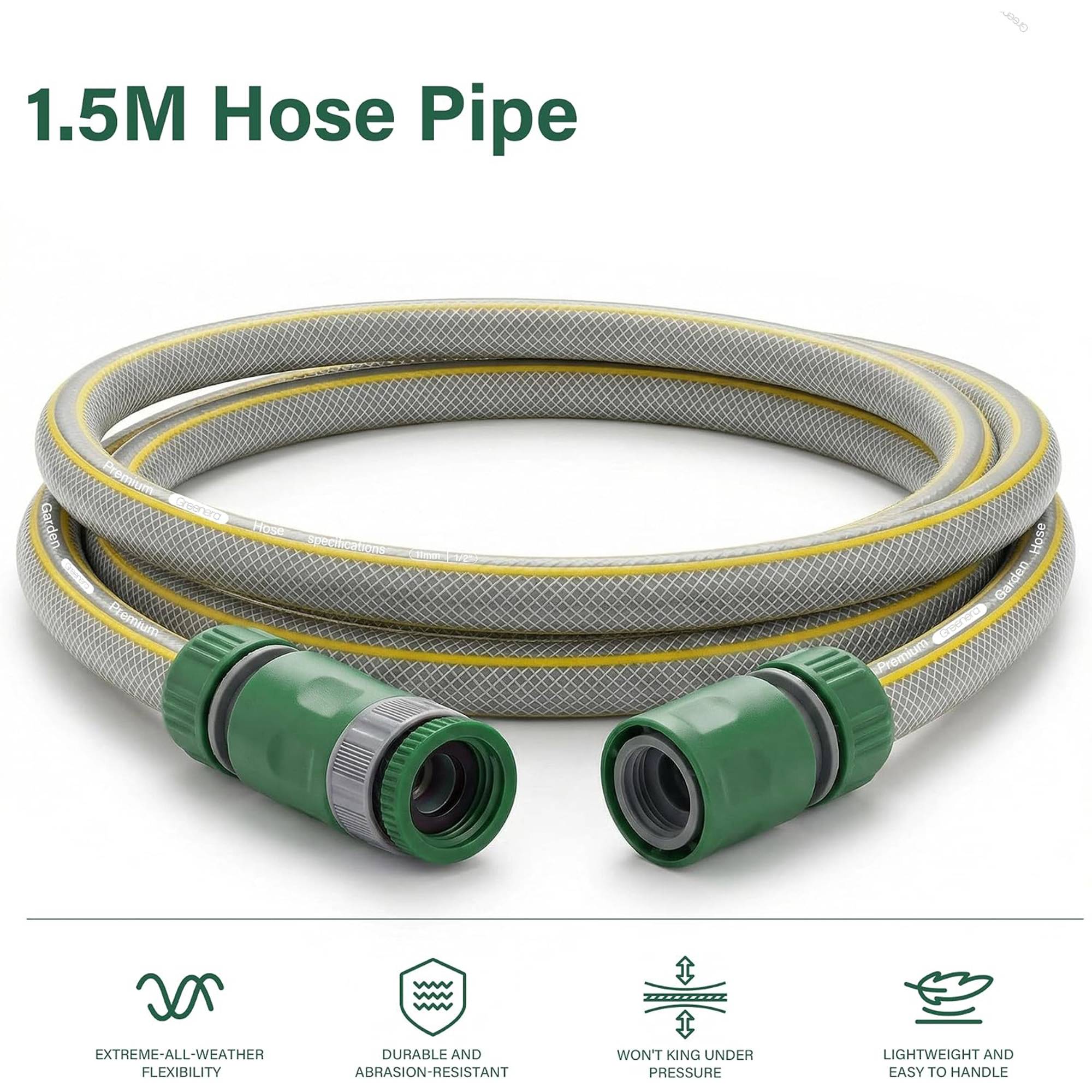 Greenera 1.5m Short Hose Pipe Universal Connection Kit - Image 1