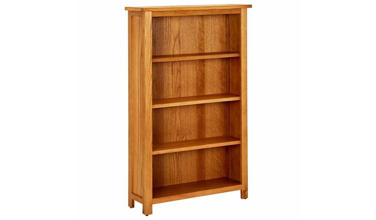 Walplus 4 Tier Solid Oak Bookcase - Brown - 70 x 22 x 110 cm