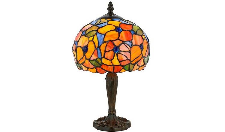 Loops Direct 20cm Diameter Glass Table Lamp - Dark Bronze