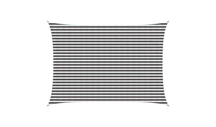 Walplus Rectangular HDPE Sun Shade Sail - Anthracite and White - 300 x 600 cm