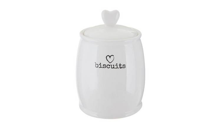 Orsina Charm Dolomite Biscuit Canister – White