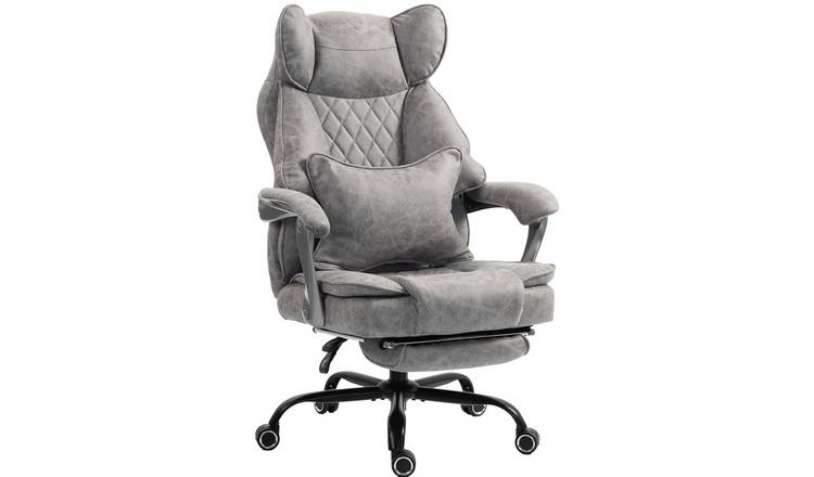 HOMCOM 180kg Big and Tall Leathaire Desk Chair - Grey
