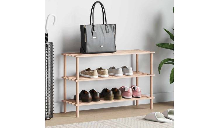 Walplus Solid Wood Shoe Rack - 74 x 26 x 48.5 cm