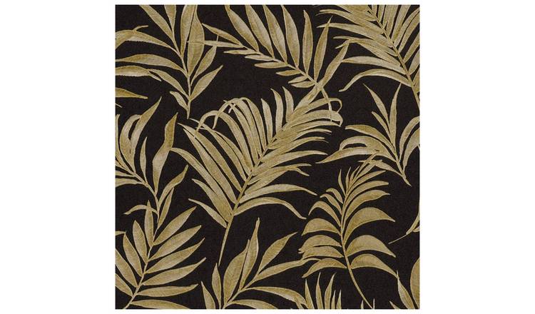 AS Creation Botanical Textured Wallpaper - Black & Gold