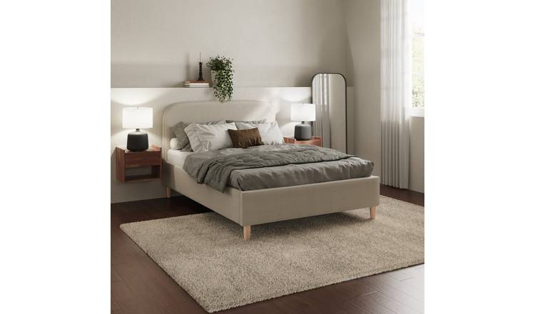 GFW Florence Double Boucle End Lift Ottoman Bed - Stone