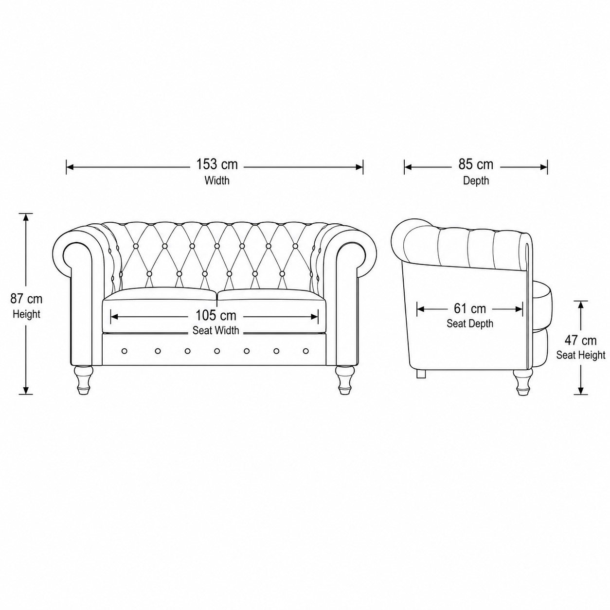 Artemis Home Richland 2 Seat Sofa - Cream - Image 4