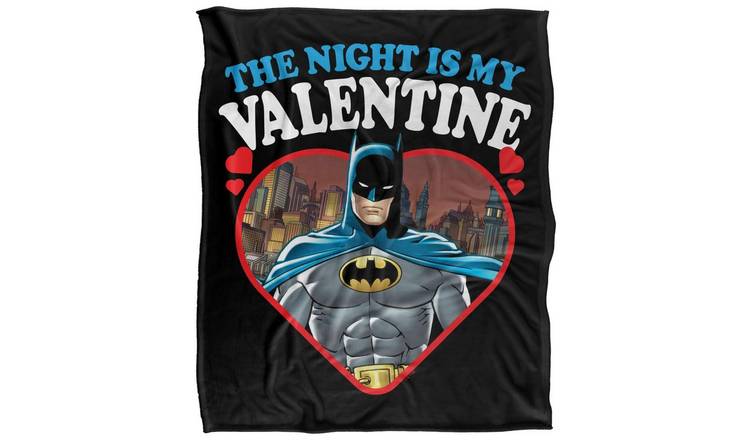 Batman The Night Is My Valentine Black Blanket - 91cm x 147cm