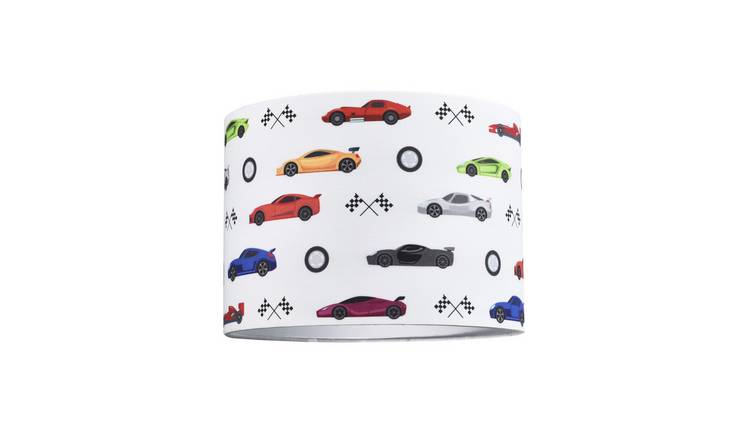 Happy Homewares Multicoloured Colourful Racing Cars Kids Lampshade - 25cm