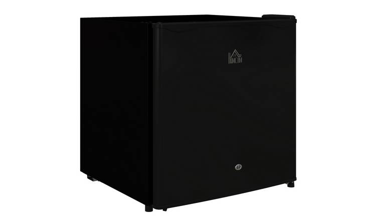 HOMCOM 46L Table Top Mini Fridge with Lock, Ice Box and Reversible Door - Black