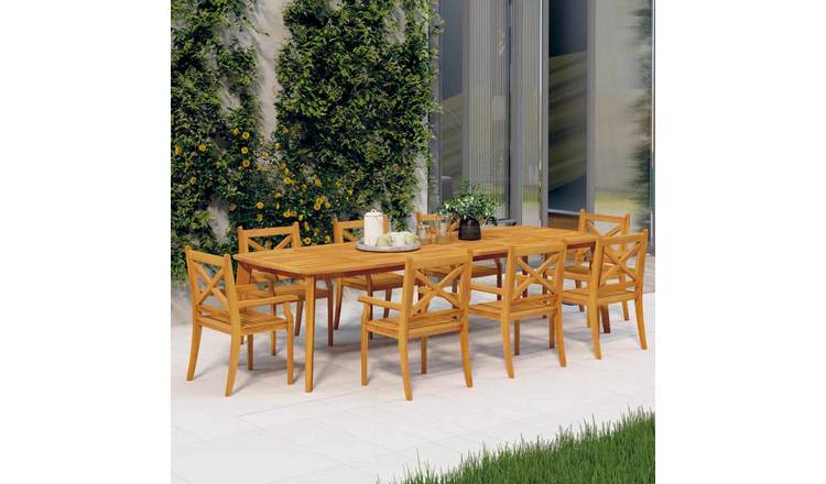 Walplus 8 Piece Wood Dining Chairs - Natural Wood - 54 x 55 x 90 cm