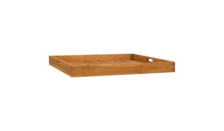 Walplus Wood Serving Tray - Brown - 70 x 70 x 7 cm