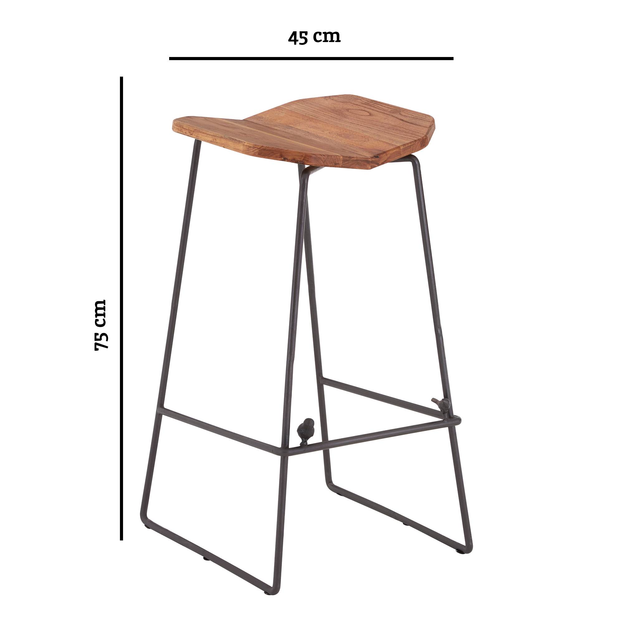 Orsina New Foundry Elm Wood Bar Stool – Natural and Black - Image 4