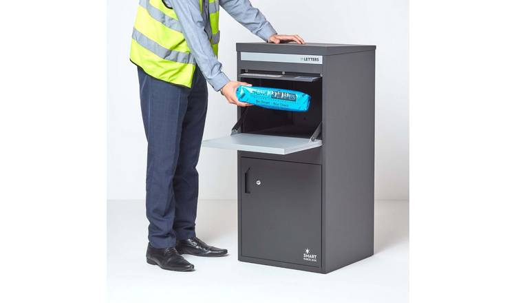Smart Parcel Box Galvanised Steel Extra Large Secure Delivery Box - Dark Grey