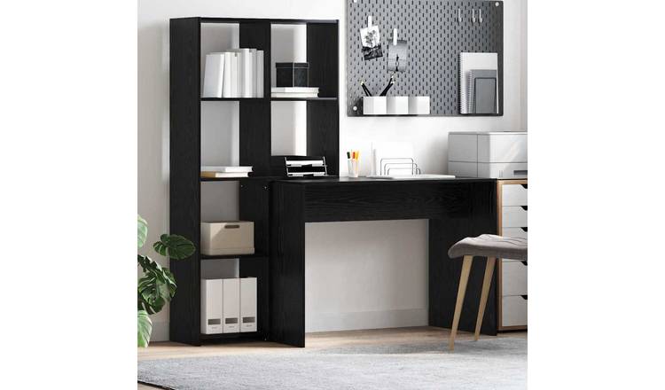 Walplus Shelf Engineered Wood Desk - Black Ash - 138.5 x 55 x 143 cm