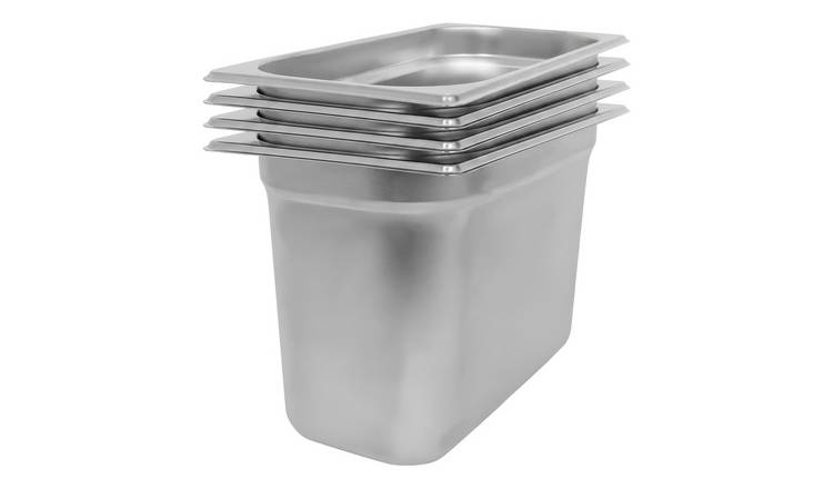 Argon Tableware Steel Gastronorm Containers 1/3 - 7.25L - Set of 4