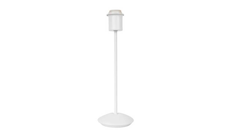 Happy Homewares Sleek Matt White Metal Base with Inline Switch Table Lamp - 12cm