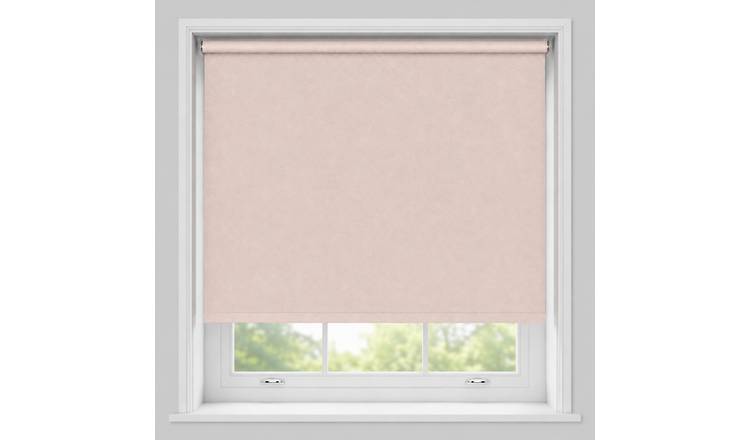 New Edge Blinds Pink No Drill Blackout Roller Blind - 95cm x 165cm