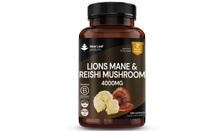 New Leaf Lions Mane & Reishi Mushroom 4000mg - 120 Capsules
