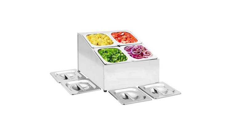 Walplus Gastronorm Container Holder with 4 GN Pan - 34 x 40 x 25 cm