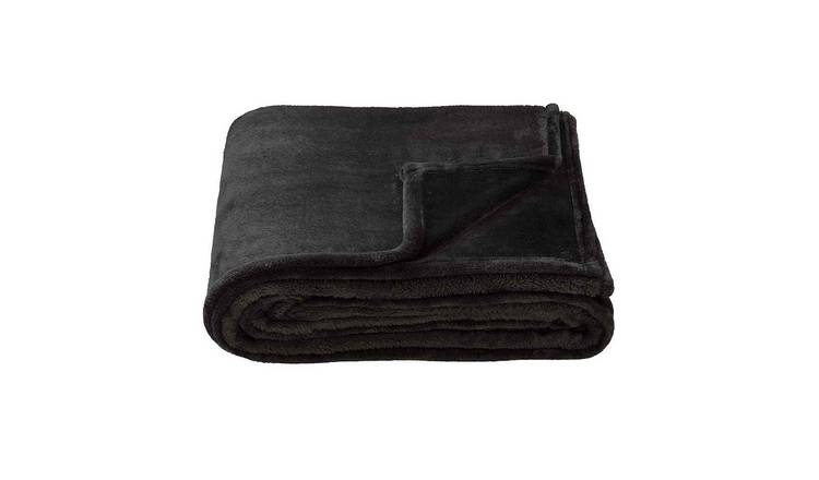 Brand Lab Fleece Plain Black Blanket - 200cm x 150cm