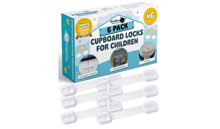 BooBoo Baby Child Safety Kitchen Cupboard Locks - 6 Pack