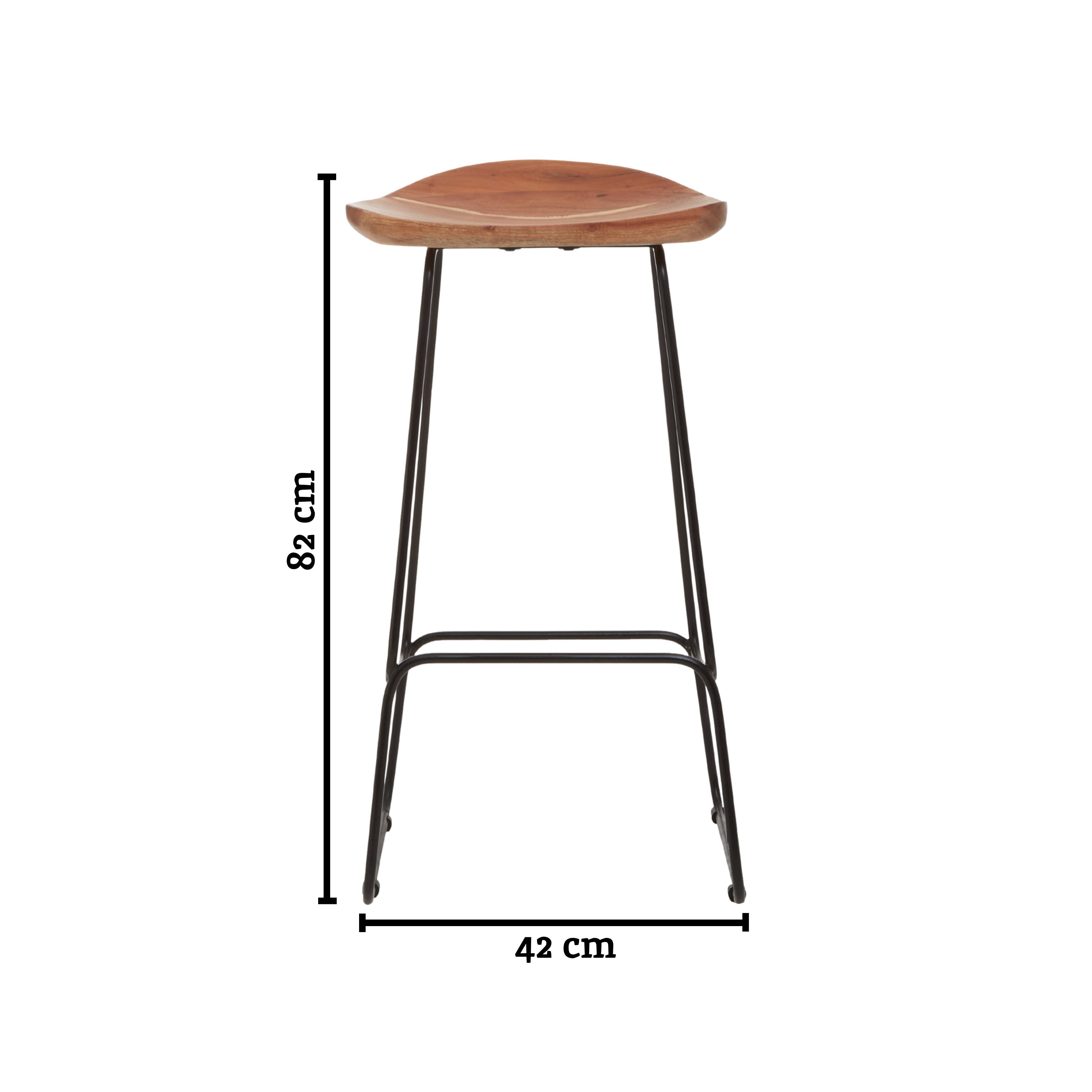 Orsina Nandri Acacia Wood Bar Stool – Natural & Black - Image 4