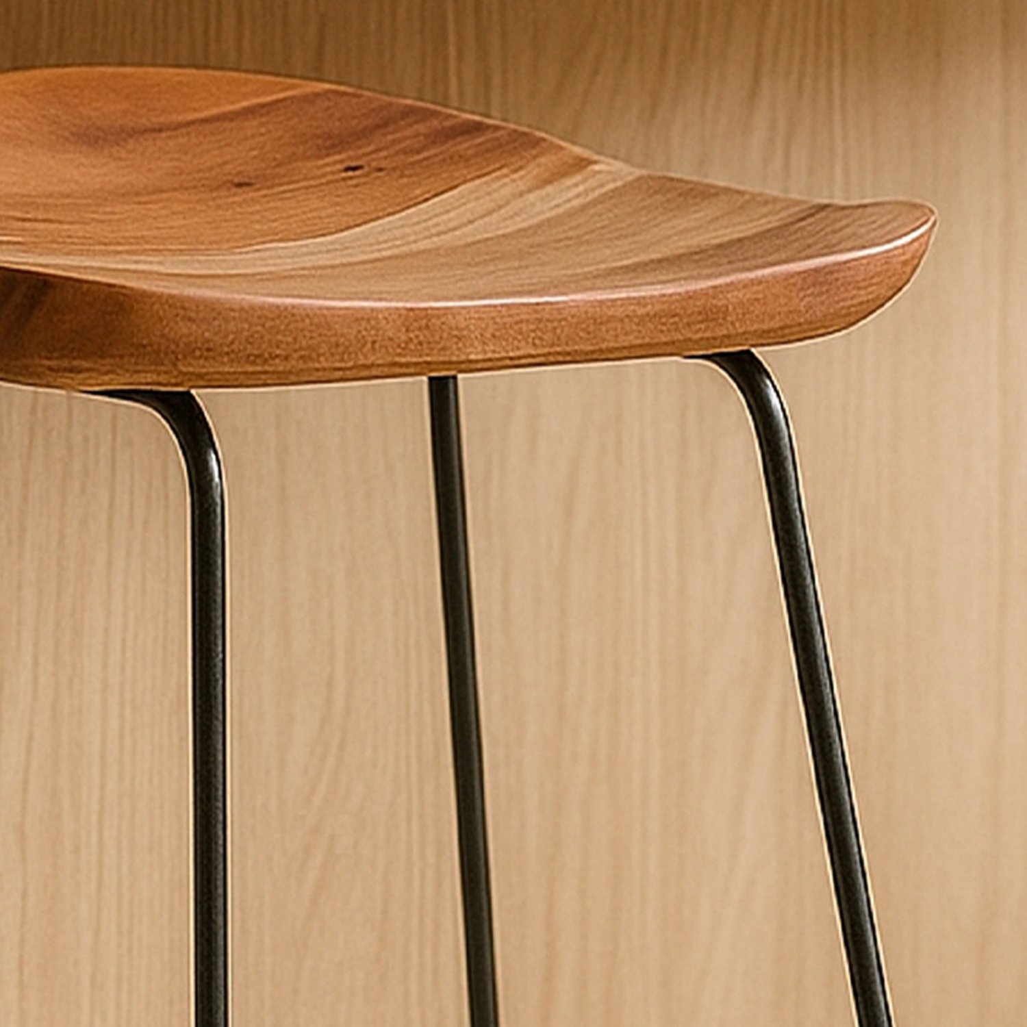 Orsina Nandri Acacia Wood Bar Stool – Natural & Black - Image 3
