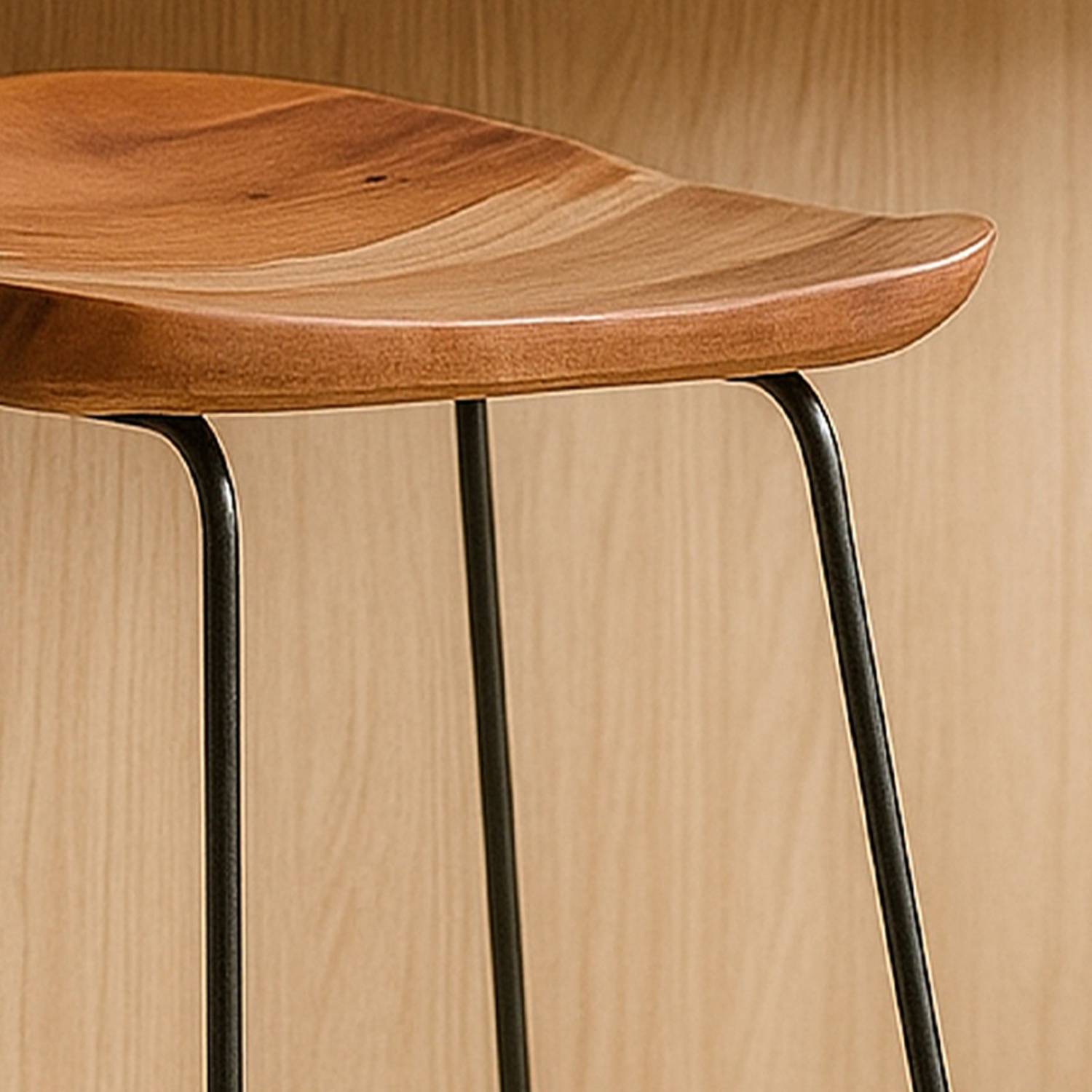 Orsina Nandri Acacia Wood Bar Stool – Natural & Black - Image 3