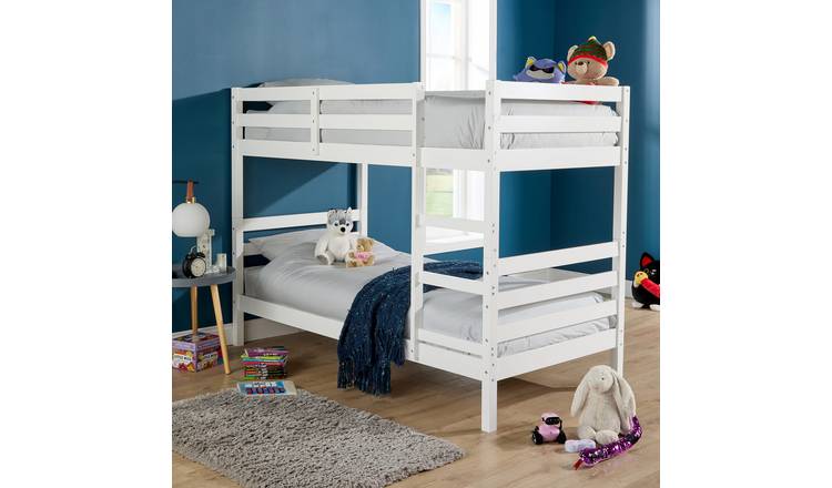 Home Source Hendon Splittable Wooden Single Bunk Bed - White