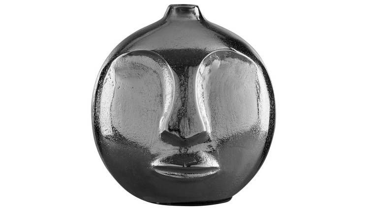Orsina Viso Small Face Round Vase - Silver