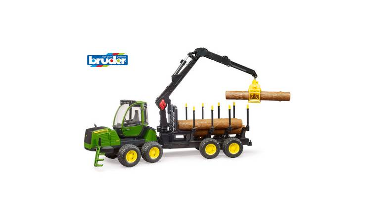 Bruder 1:16 John Deere 1210E Forwarder with Grab and Trunks - Green