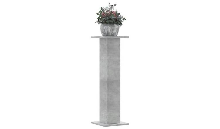 Walplus Pack of 2 Engineered Wood Plant Stand - Concrete Grey - 30x30x95 cm